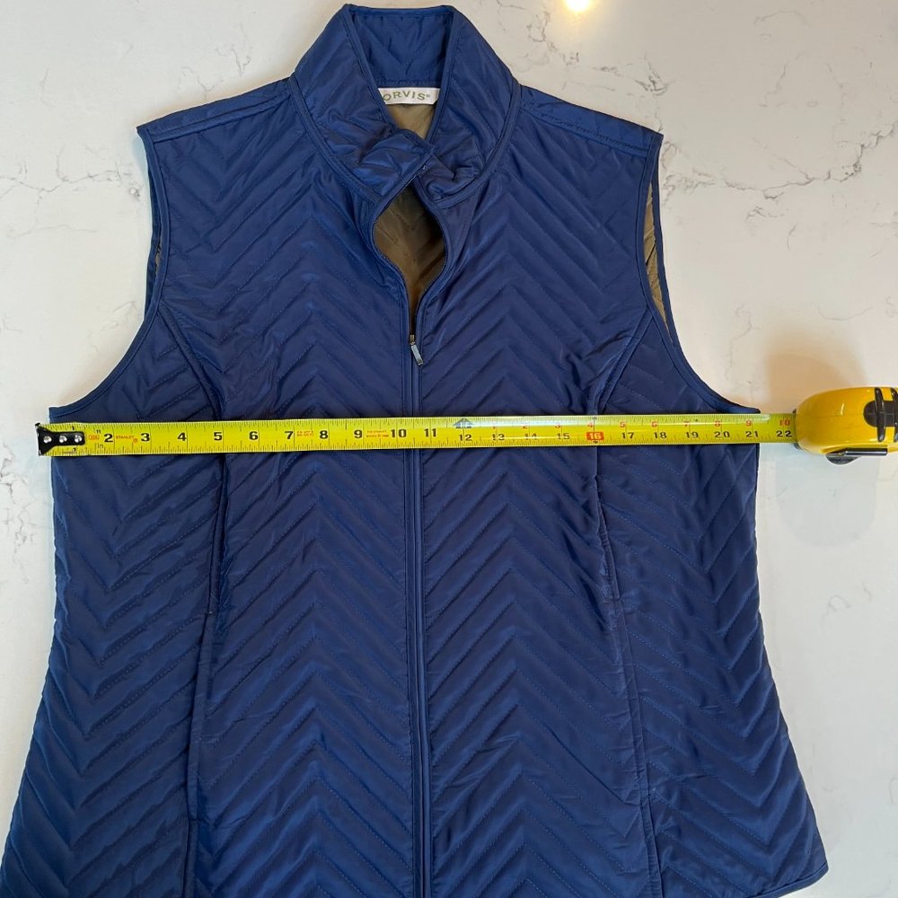 ORVIS Chevron Quilted Vest - Navy Sz L